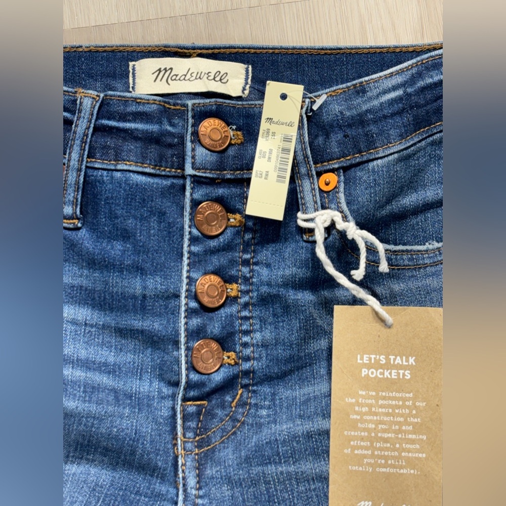 NWT Madewell Tall 10" High-Rise Skinny Jeans: Drop-Hem Edition Size 25 - Picture 6 of 13